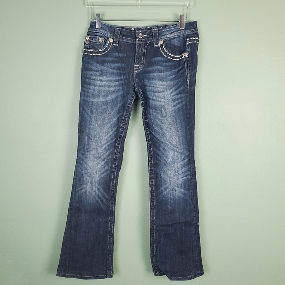 Miss Me Denim - Miss Me Mid-Rise Easy Boot Embellished Jeans 27